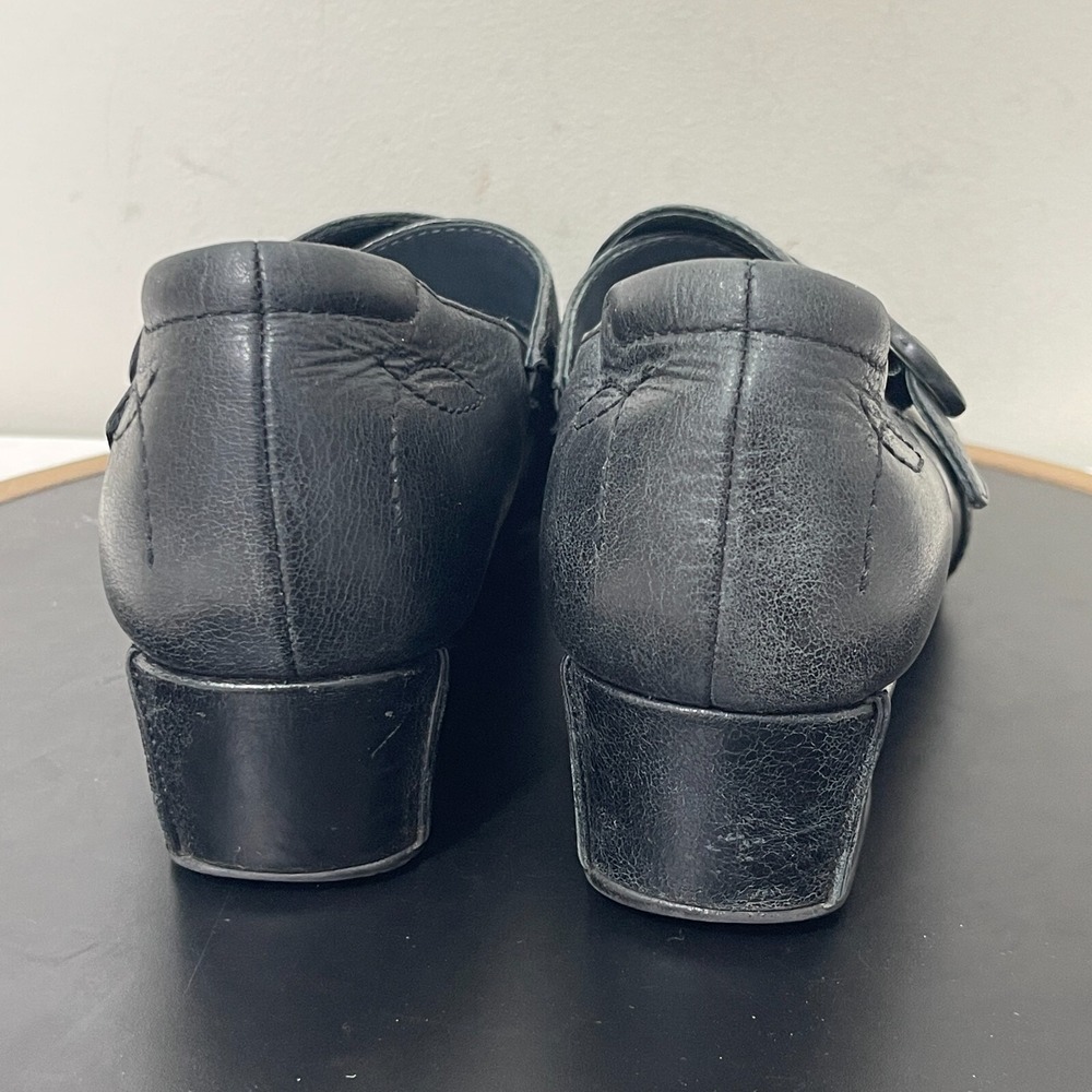 Josef Seibel Mary Jane Shoes Women 38 Leather Crisscross Black Low Heel Workwear - Picture 10 of 16